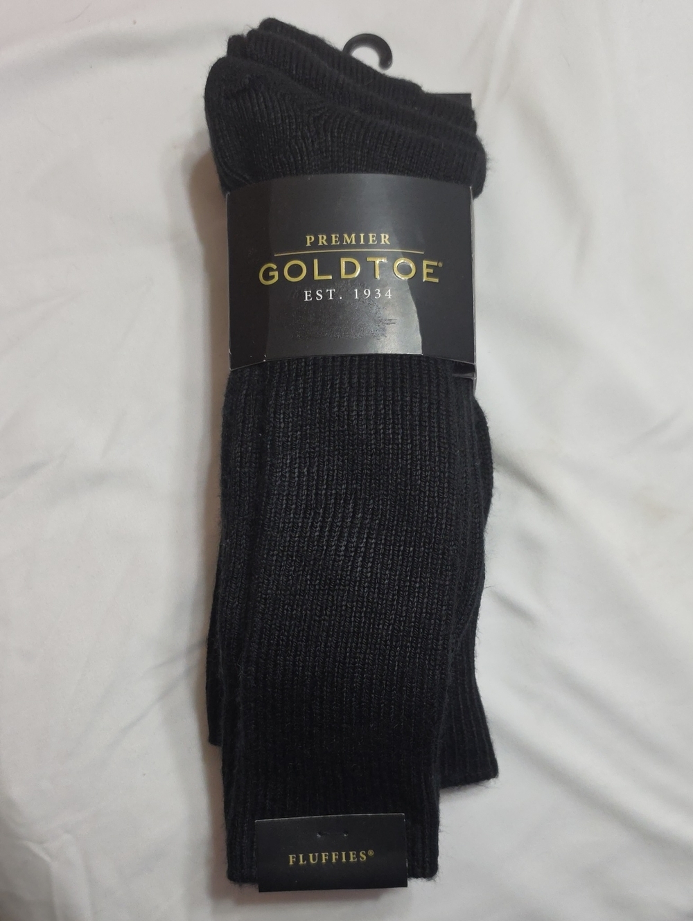 Gold Toe Black Ribbed Crew Socks - Premier Fluffies